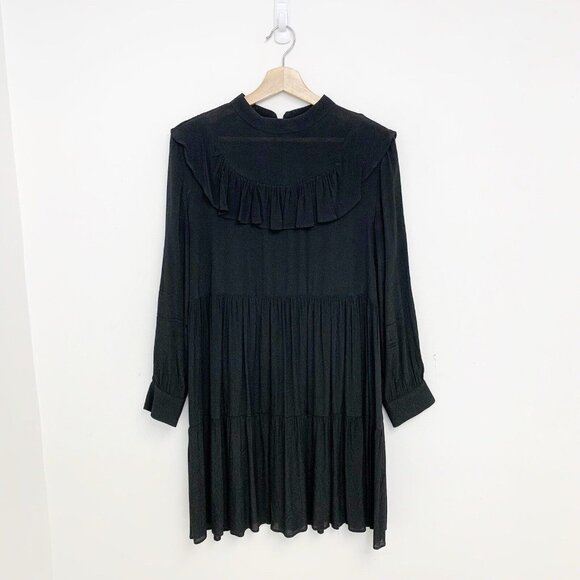 Zara Dresses & Skirts - Zara Black Long Sleeve Ruffle Dress  Size Small